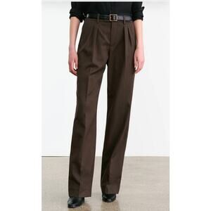 Nili Lotan Alphonse Pleated Pants Chocolate Brown NWT - 2